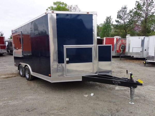8.5' x 14' Enclosed Indigo Blue Concession Food Trailer - Image 17