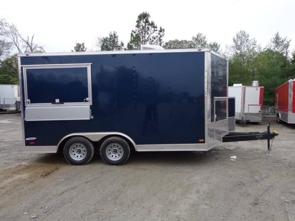 8.5' x 14' Enclosed Indigo Blue Concession Food Trailer - Image 19