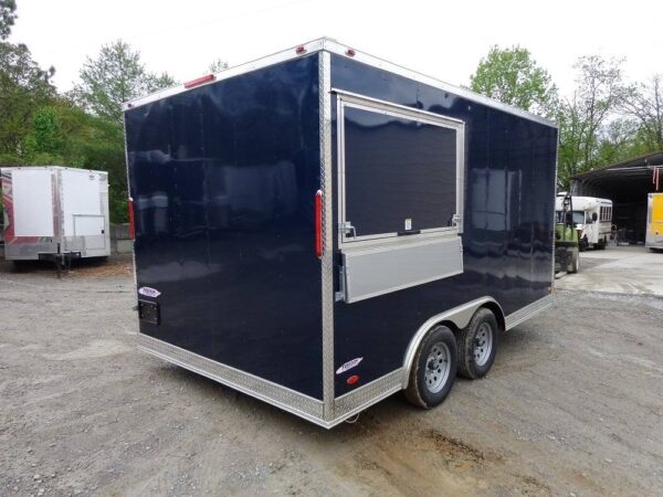 8.5' x 14' Enclosed Indigo Blue Concession Food Trailer - Image 15