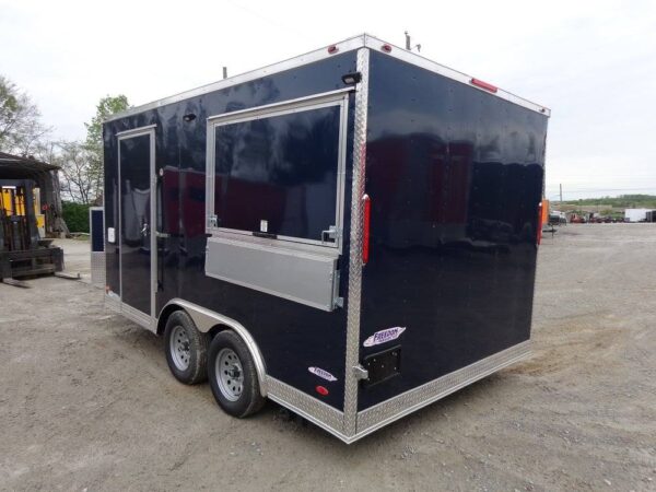 8.5' x 14' Enclosed Indigo Blue Concession Food Trailer - Image 9