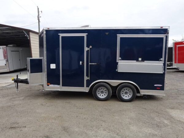 8.5' x 14' Enclosed Indigo Blue Concession Food Trailer - Image 6