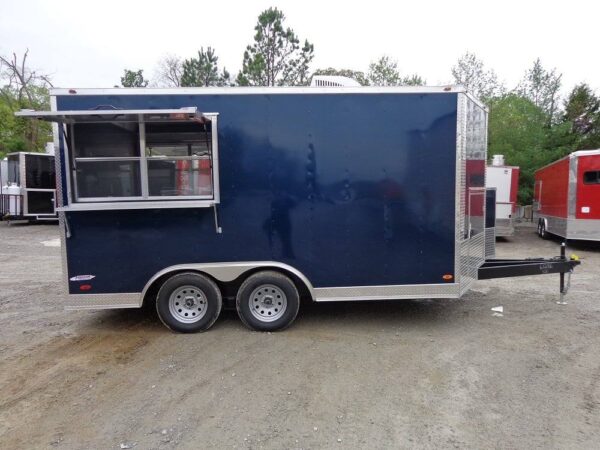 8.5' x 14' Enclosed Indigo Blue Concession Food Trailer - Image 22