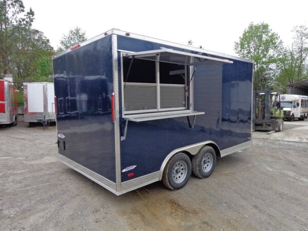 8.5' x 14' Enclosed Indigo Blue Concession Food Trailer - Image 8