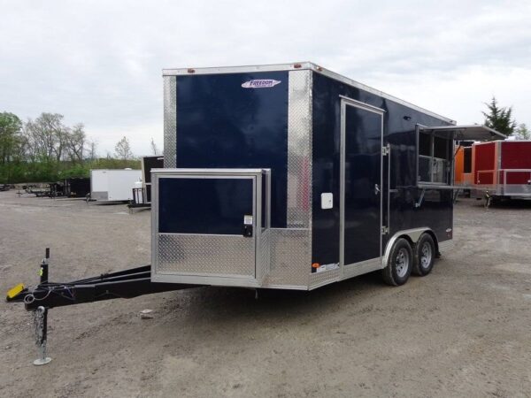 8.5' x 14' Enclosed Indigo Blue Concession Food Trailer - Image 5
