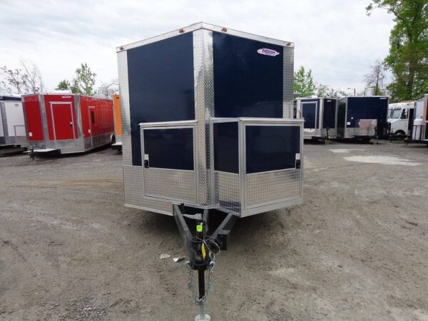 8.5' x 14' Enclosed Indigo Blue Concession Food Trailer - Image 2