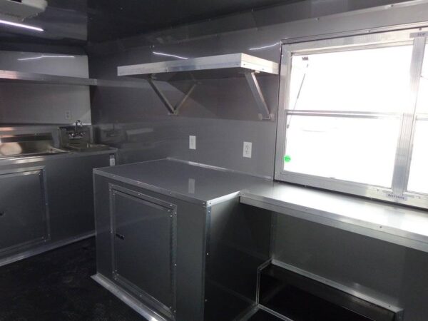 8.5' x 14' Enclosed Indigo Blue Concession Food Trailer - Image 13