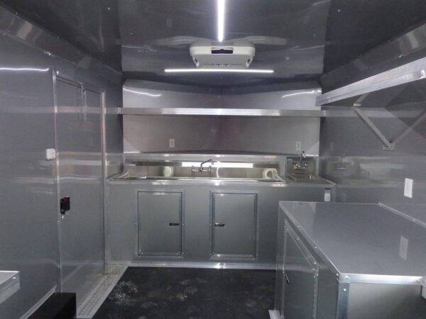 8.5' x 14' Enclosed Indigo Blue Concession Food Trailer - Image 12