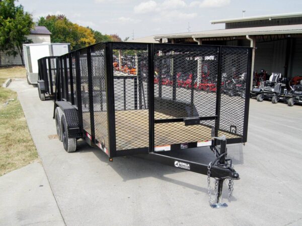 6.4x14 Dovetail Utility Trailer 4ft Mesh (2) 3500lb Axles