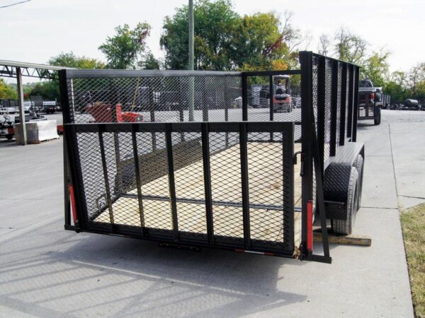 6.4x14 Dovetail Utility Trailer 4ft Mesh (2) 3500lb Axles - Image 4