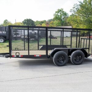 6.4x16 Dovetail Utility Trailer with 4ft Mesh Side (2) 3,500lb Axles