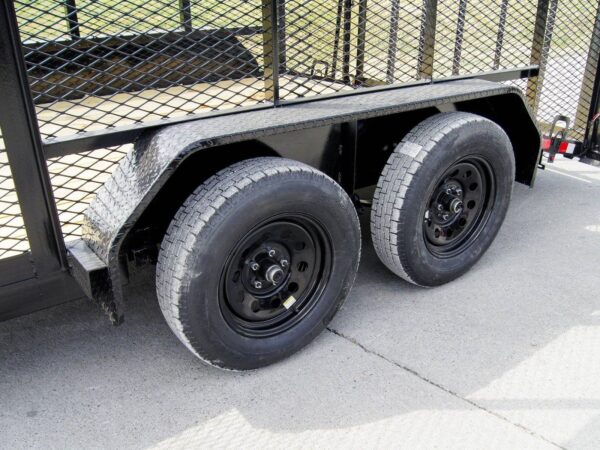 6.4x14 Dovetail Utility Trailer 4ft Mesh (2) 3500lb Axles - Image 12