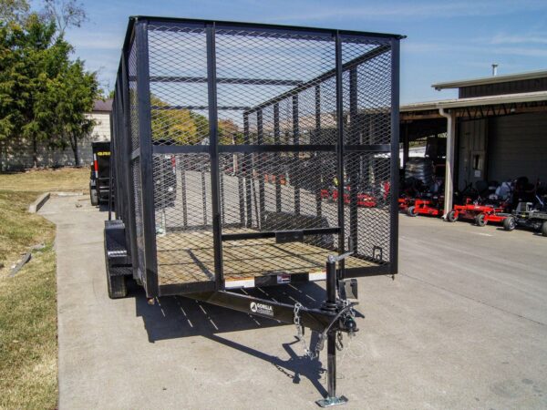 6.4' X 14' Tandem Axle Straight Utility Trailer - Mesh 6' Sides - Image 4