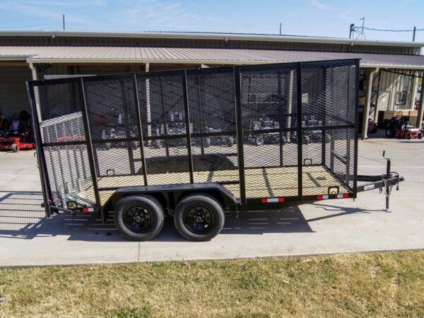 6.4' X 14' Tandem Axle Straight Utility Trailer - Mesh 6' Sides - Image 10