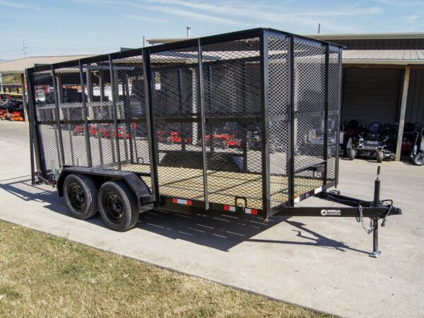 6.4' X 14' Tandem Axle Straight Utility Trailer - Mesh 6' Sides - Image 11