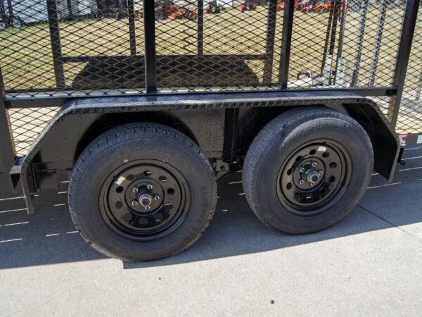 6.4' X 14' Tandem Axle Straight Utility Trailer - Mesh 6' Sides - Image 12