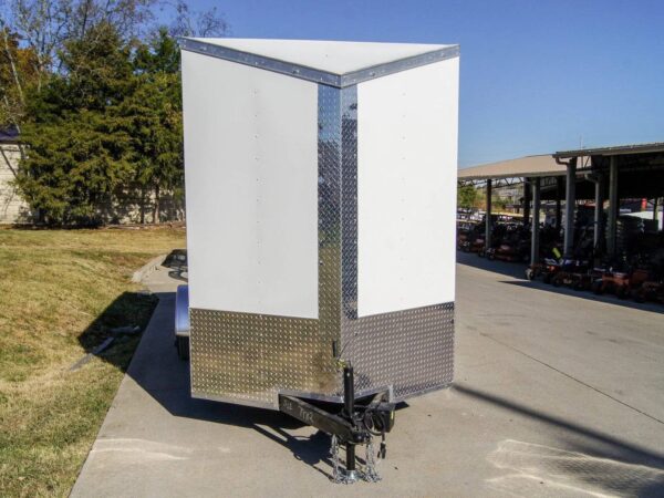 6x14 White Slant Top V-Nose Enclosed Trailer 3,500lb Axle