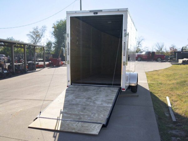 6x14 White Slant Top V-Nose Enclosed Trailer 3,500lb Axle - Image 7
