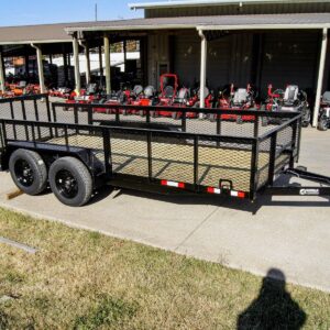 6.4x16 Dovetail Utility Trailer 2ft Mesh (2) 3500lb Axles