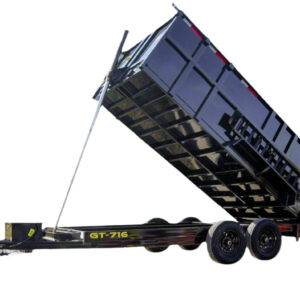7x16 Telescopic Dump Trailer with 4ft Sides (2) 7K Axles 14k GVWR