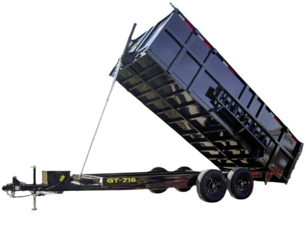7x16 Telescopic Dump Trailer with 4ft Sides (2) 7K Axles 14k GVWR
