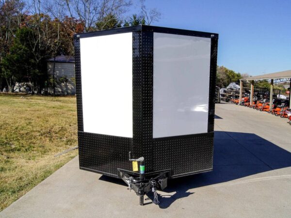 7x14 Enclosed Trailer White V-Nose Blackout Package (2) 3,500lb Axles - Image 2