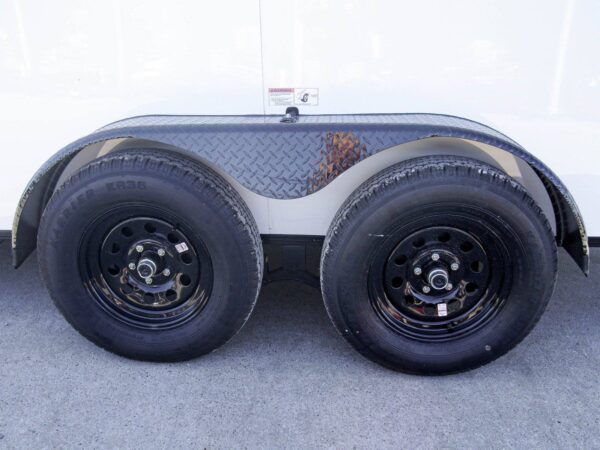 7x14 Enclosed Trailer White V-Nose Blackout Package (2) 3,500lb Axles - Image 10