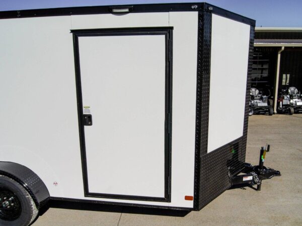 7x14 Enclosed Trailer White V-Nose Blackout Package (2) 3,500lb Axles - Image 12