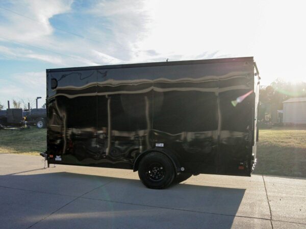 7x14 Enclosed Trailer Black V-Nose Blackout Package 3,500lb Axle Storage - Image 6
