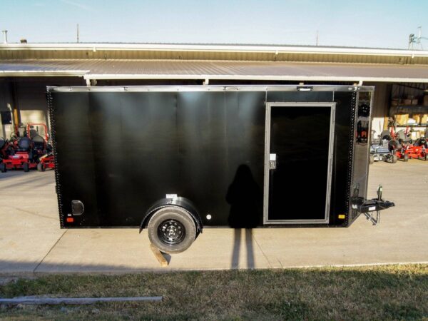 7x14 Enclosed Trailer Black V-Nose Blackout Package 3,500lb Axle Storage - Image 7