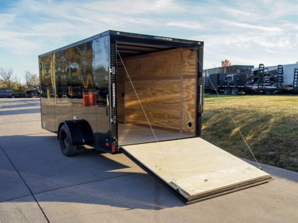 7x14 Enclosed Trailer Black V-Nose Blackout Package 3,500lb Axle Storage - Image 8
