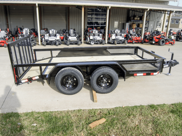 6.4x12 Dovetail Utility Trailer with Side Baskets (2) 3500lb Axles - Image 3