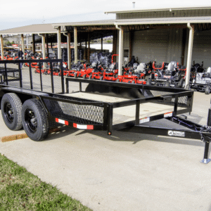 6.4x12 Dovetail Utility Trailer with Side Baskets (2) 3500lb Axles