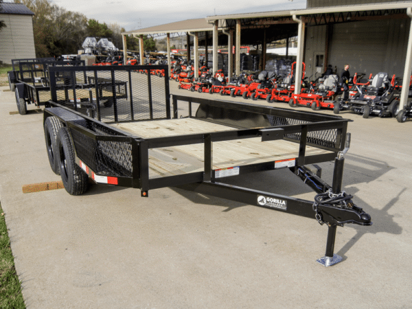 6.4x12 Dovetail Utility Trailer with Side Baskets (2) 3500lb Axles - Image 2
