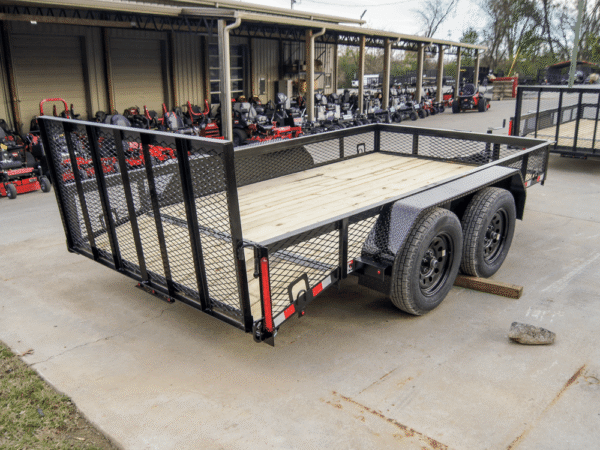 6.4x12 Dovetail Utility Trailer with 1ft Mesh Sides (2) 3,500lb Axles - Image 5