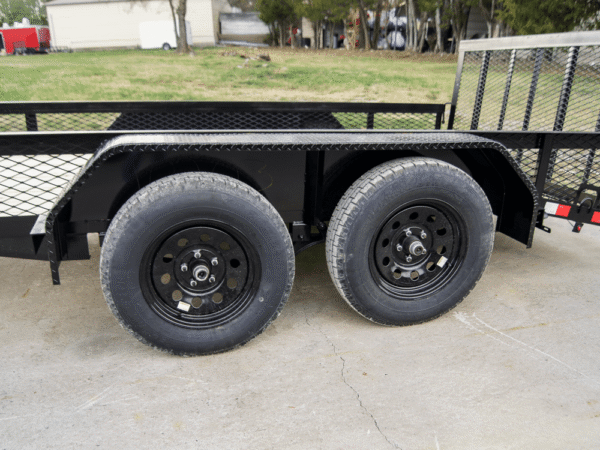 6.4x12 Dovetail Utility Trailer with 1ft Mesh Sides (2) 3,500lb Axles - Image 11