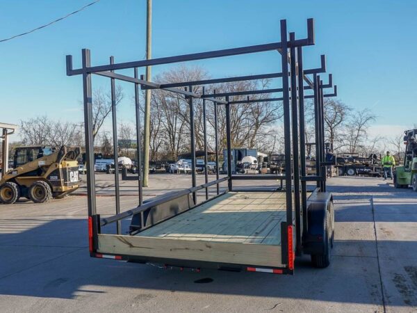 6.4 x 16 Straight Deck Tandem Axle Utility Trailer w/ 6ft Ladder Racks - Image 4