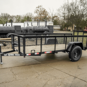 5x12 Dovetail Utility Trailer with 2ft Mesh Sides 3,500lb Axle