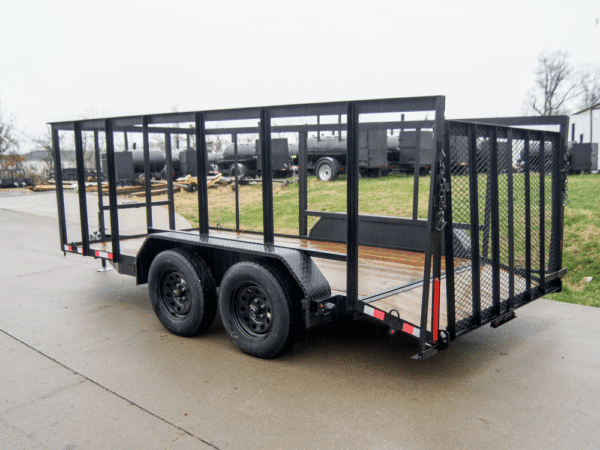 6.4x14 Dovetail Utility Trailer with 4ft Rails (2) 3500lb Axles - Image 4