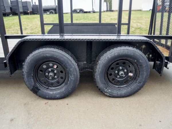 6.4x14 Dovetail Utility Trailer with 4ft Rails (2) 3500lb Axles - Image 9