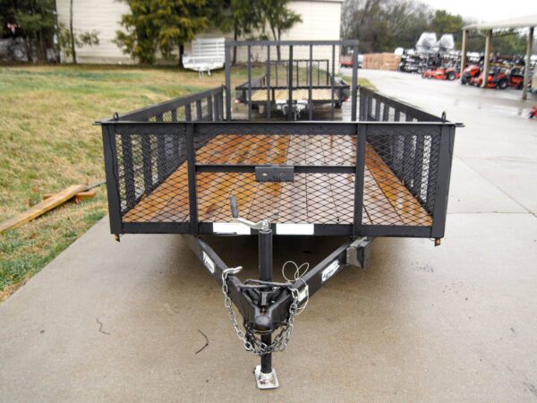6.4x16 Straight Deck Utility Trailer with 2ft Mesh Sides Tall Gate - Image 2