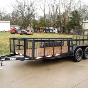 6.4x16 Straight Deck Utility Trailer with 2ft Mesh Sides Tall Gate