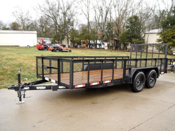 6.4x16 Straight Deck Utility Trailer with 2ft Mesh Sides Tall Gate