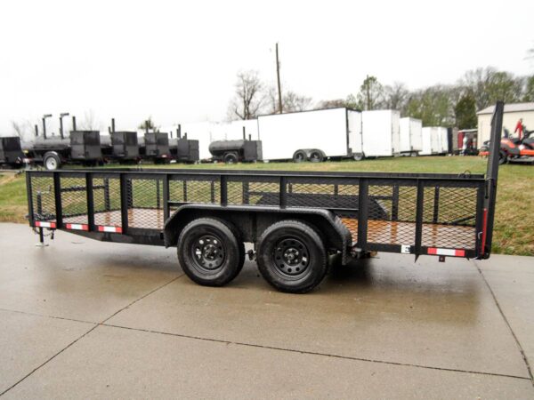 6.4x16 Straight Deck Utility Trailer with 2ft Mesh Sides Tall Gate - Image 3