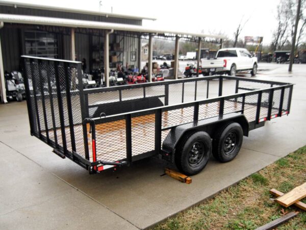 6.4x16 Straight Deck Utility Trailer with 2ft Mesh Sides Tall Gate - Image 7