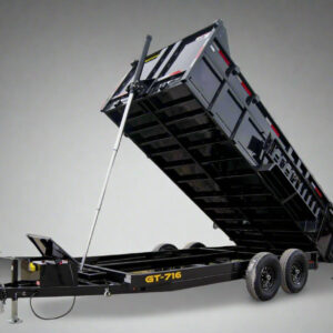 7x16 Telescopic Dump Trailer with 3ft Sides (2) 7K Axles GVWR 14k