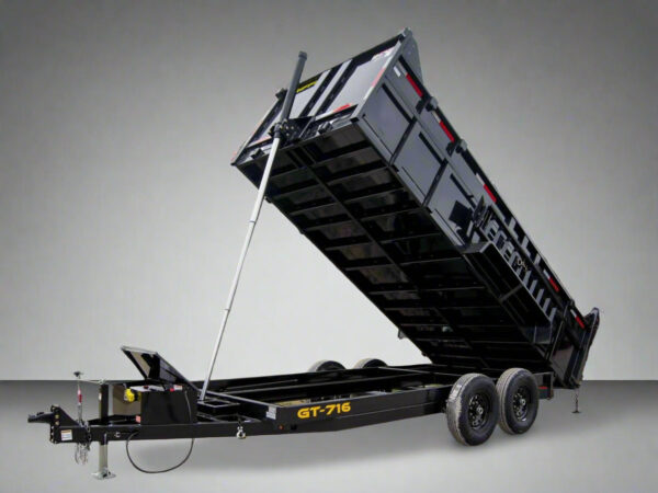 7x16 Telescopic Dump Trailer with 3ft Sides (2) 7K Axles GVWR 14k