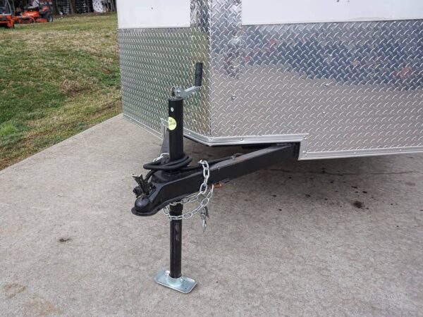 6' X 12' White Enclosed V-Nose Trailer with Diamond Plate Floor Storage - Image 9