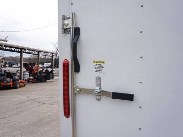 6' X 12' White Enclosed V-Nose Trailer with Diamond Plate Floor Storage - Image 11