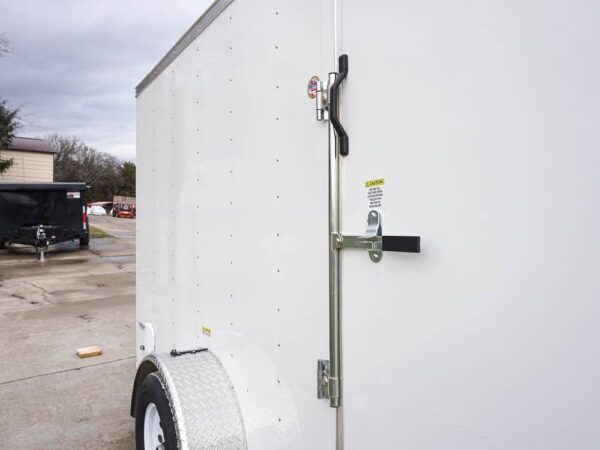 6' X 12' White Enclosed V-Nose Trailer with Diamond Plate Floor Storage - Image 13
