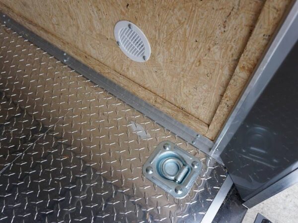 6' X 12' White Enclosed V-Nose Trailer with Diamond Plate Floor Storage - Image 16